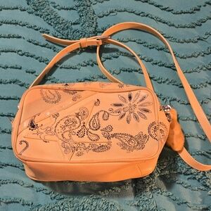 Women's Yellow Crossbody Bag with Paisley Print